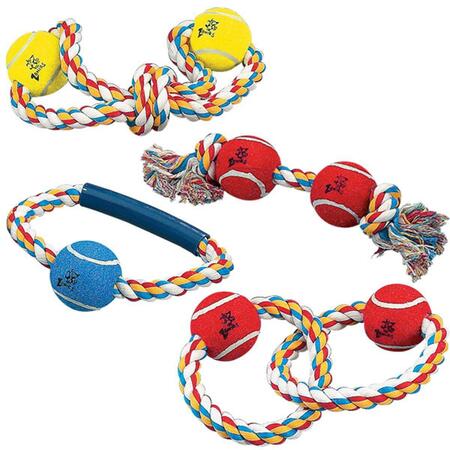 PETEDGE Rope Toys with Tennis Balls 15 In Figure 8-2 Balls ZW801 15